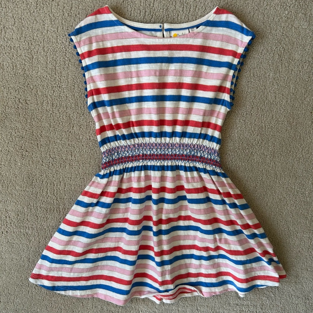 Mini Boden striped twirl dress size 4/5 shimmer